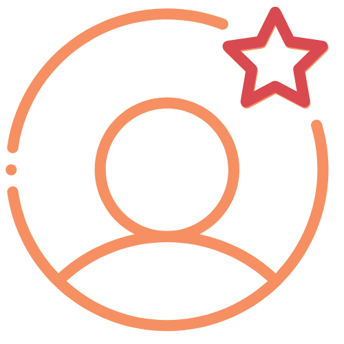 Person with star symbol representing personalized hearing care and exceptional service